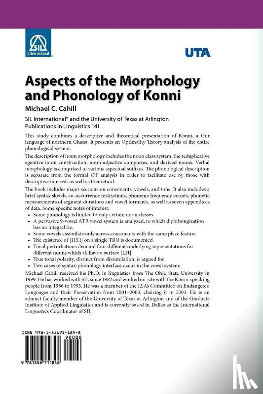 Cahill, Professor of Biblical Studies Michael (Duquesne University) - Aspects of the Morphology and Phonology of Konni