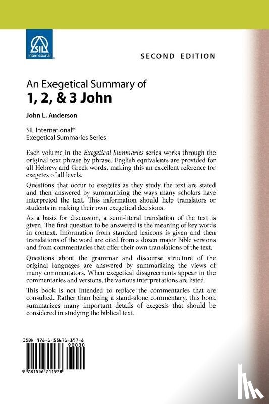 Anderson, John L - An Exegetical Summary of 1, 2, and 3 John, 2nd Edition
