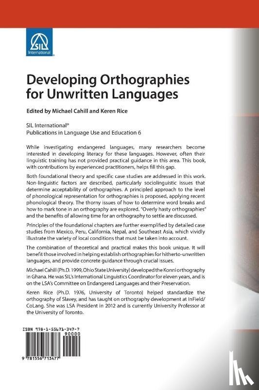  - Developing Orthographies for Unwritten Languages