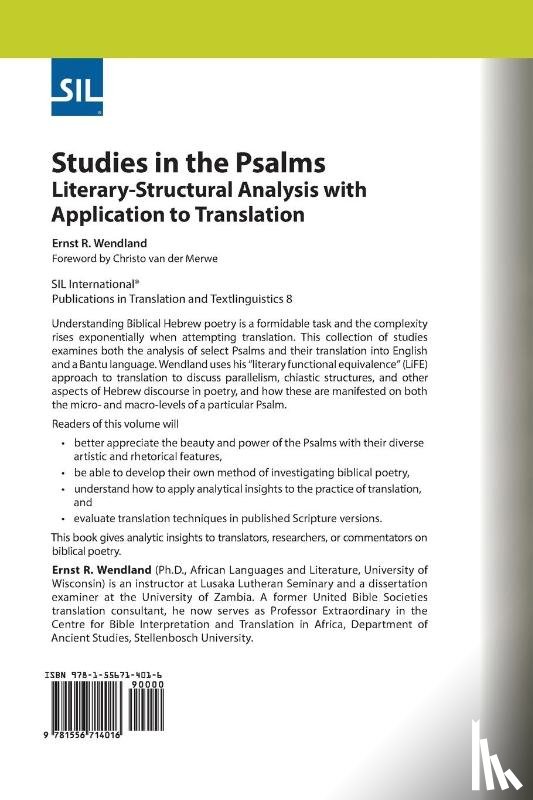 Wendland, Ernst R - Studies in the Psalms