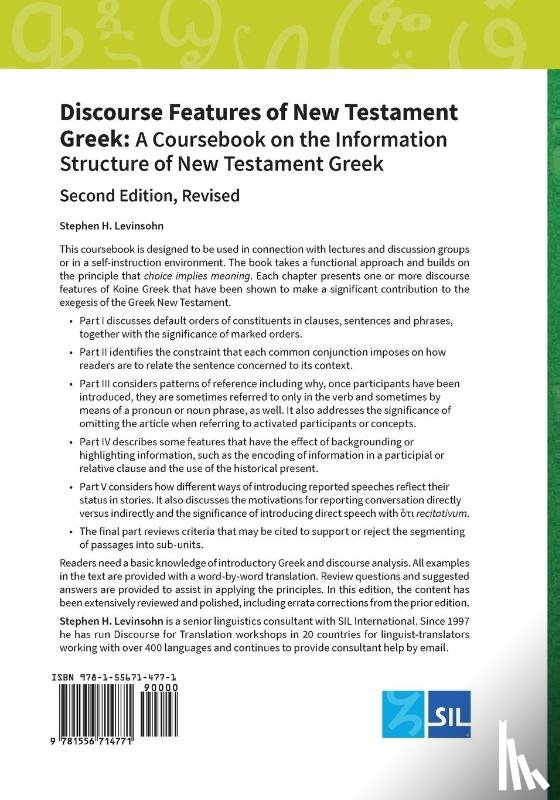Levinsohn, Stephen H. - Discourse Features of New Testament Greek