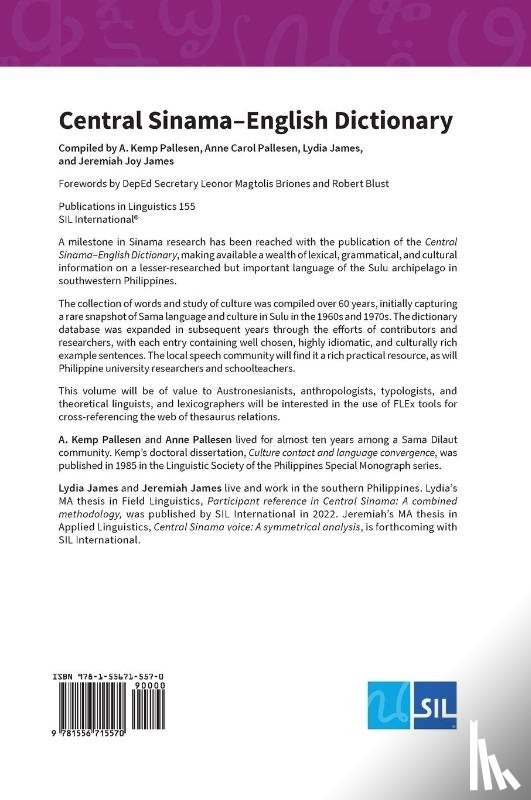 Pallesen, A. Kemp &. Anne Carol - Central Sinama-English Dictionary