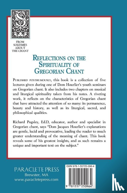 Hourlier, Jacques - Reflections on the Spirituality of Gregorian Chant