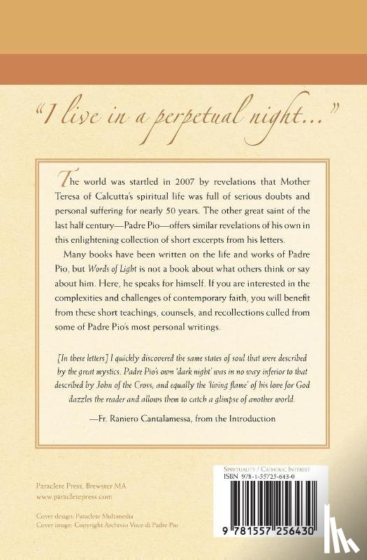 Padre Pio - Words of Light: Inspiration from the Letters of Padre Pio