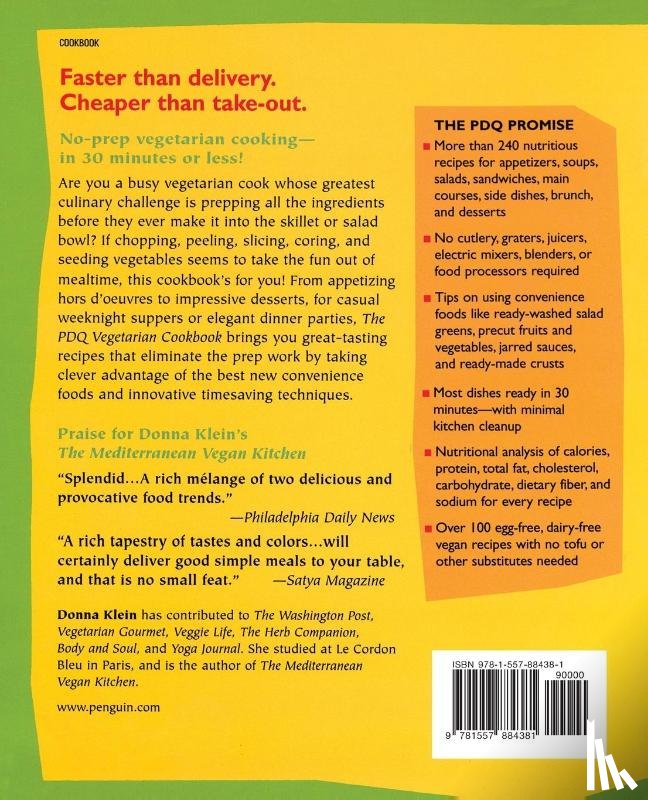 Klein, Donna - Pdq (Pretty Darn Quick) Vegetarian Cookbook