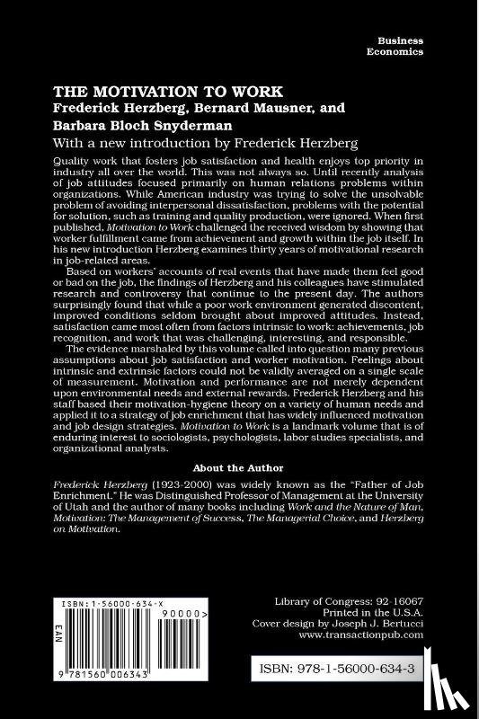 Herzberg, Frederick - Motivation to Work
