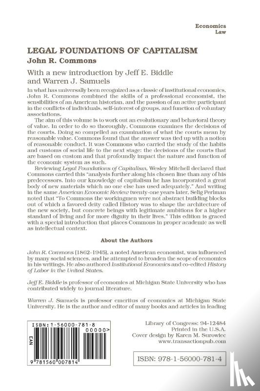 Commons, John R. - Legal Foundations of Capitalism