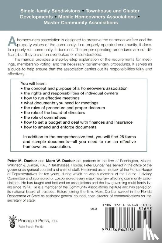 Dunbar, Marc W - The Homeowners Association Manual