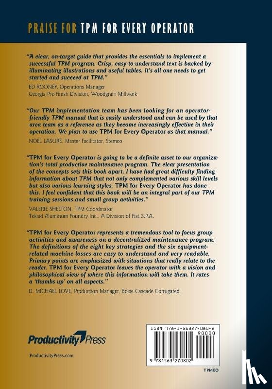 Japan Institute of Plant Maintenance - TPM for Every Operator