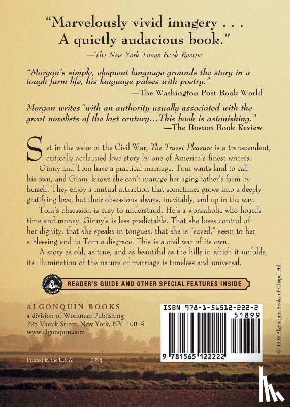 Morgan, Robert - The Truest Pleasure