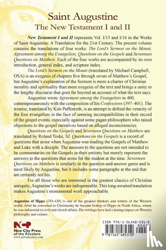 Boniface Augustine, Saint, Archbishop of Canterbury Augustine - The New Testament I and II