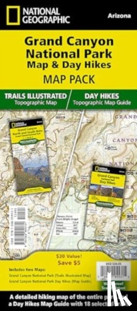 National Geographic Maps - Grand Canyon Day Hikes and National Park [Map Pack Bundle]