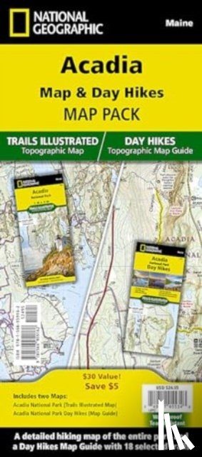 National Geographic Maps - Acadia National Day Hikes and National Park [Map Pack Bundle]