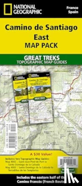 National Geographic Maps - Camino de Santiago East Map Map Pack Bundle