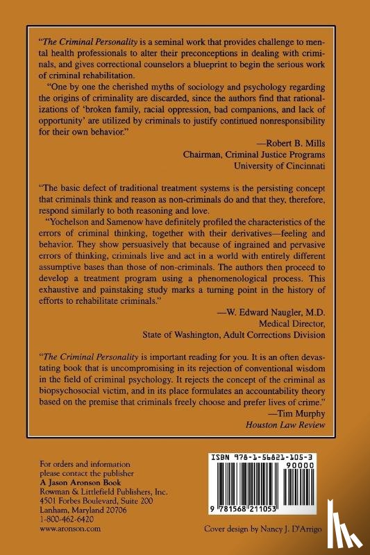 Yochelson, Samuel, Samenow, Stanton - The Criminal Personality