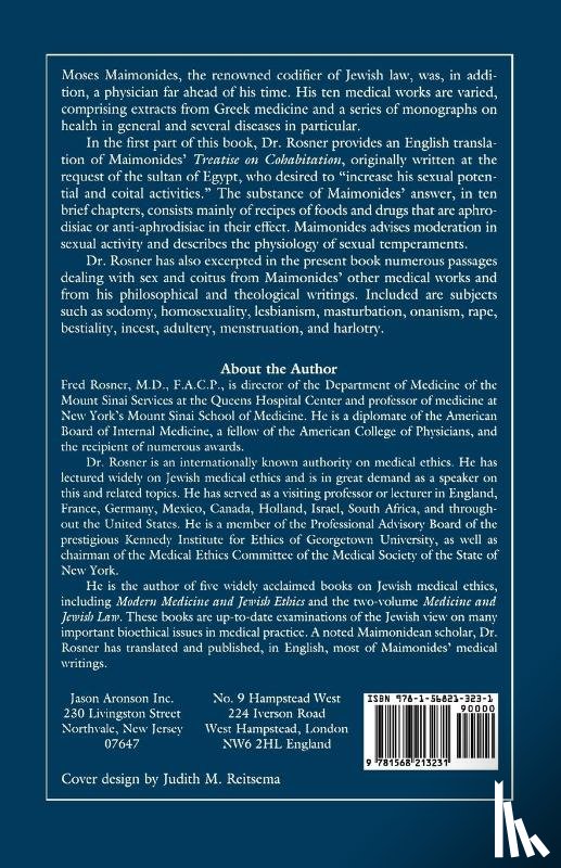 Rosner, Fred - Sex Ethics in the Writings of Moses Maimonides