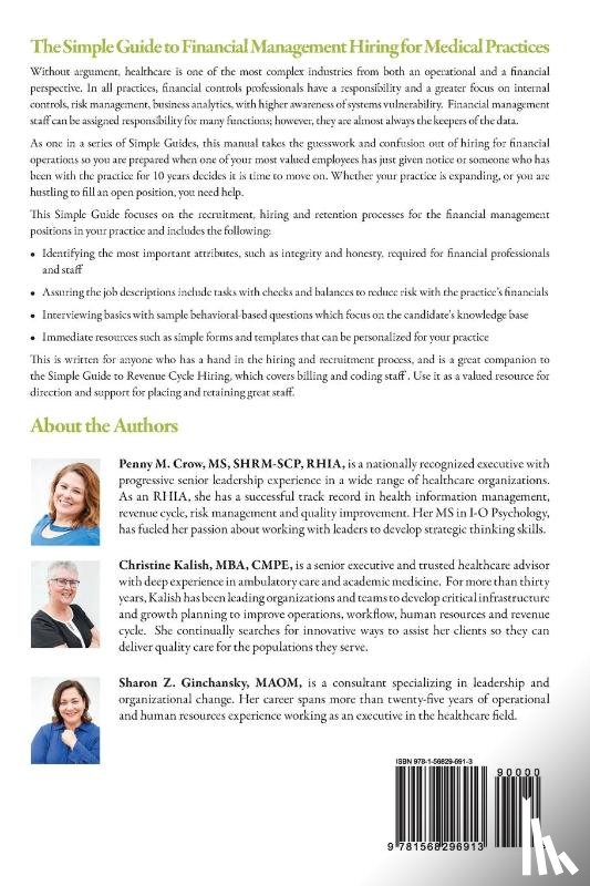 Crow, Penny M, Kalish, Christine, Ginchansky, Sharon Z - The Simple Guide to Financial Management Hiring