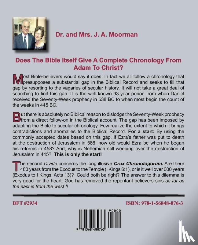 Moorman, J A - Bible Chronology The Two Great Divides
