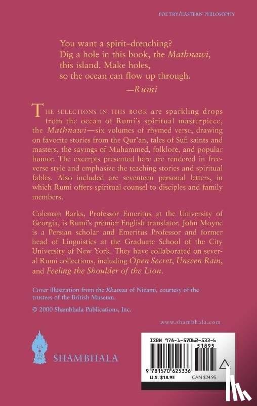 Rumi, Mevlana Jalaluddin, Barks, Coleman, Moyne, John - This Longing