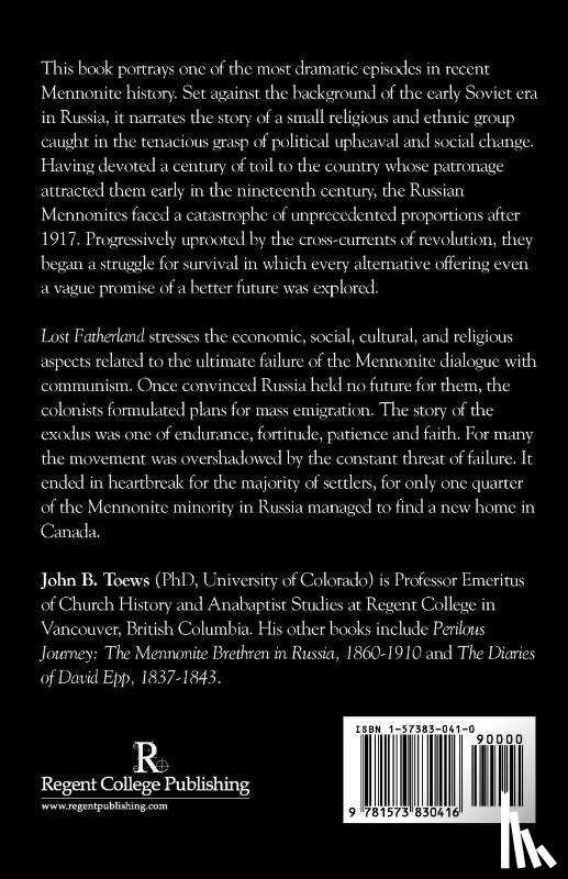 Toews, John B. - Lost Fatherland