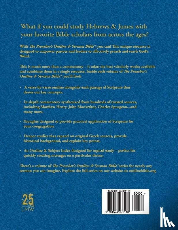 Worldwide, Leadership Ministries - Preacher's Outline & Sermon Bible-KJV-Hebrews-James