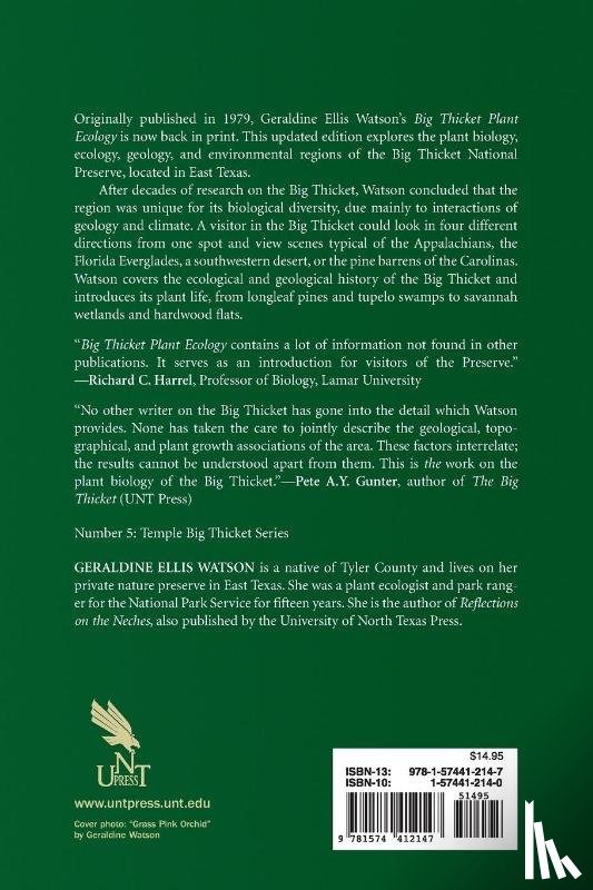 Watson, Geraldine Ellis - Big Thicket Plant Ecology