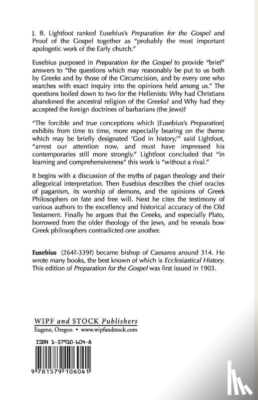 Eusebius, Bishop - The Proof of the Gospel; Two Volumes in One