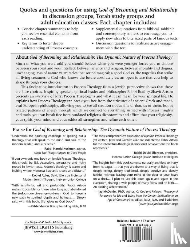 Artson, Rabbi Bradley Shavit, Roller, Nathan A. - God of Becoming & Relationship Study Guide