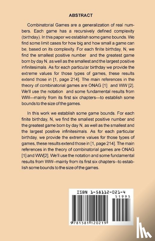 Silva, Jorge-Nuno O - Some Notes on Game Bounds