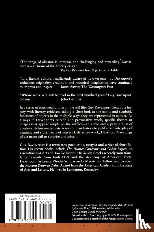 Davenport, Guy - Objects On A Table