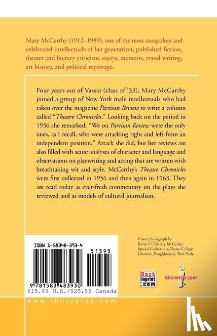 McCarthy, Mary - Mary McCarthy's Theatre Chronicles