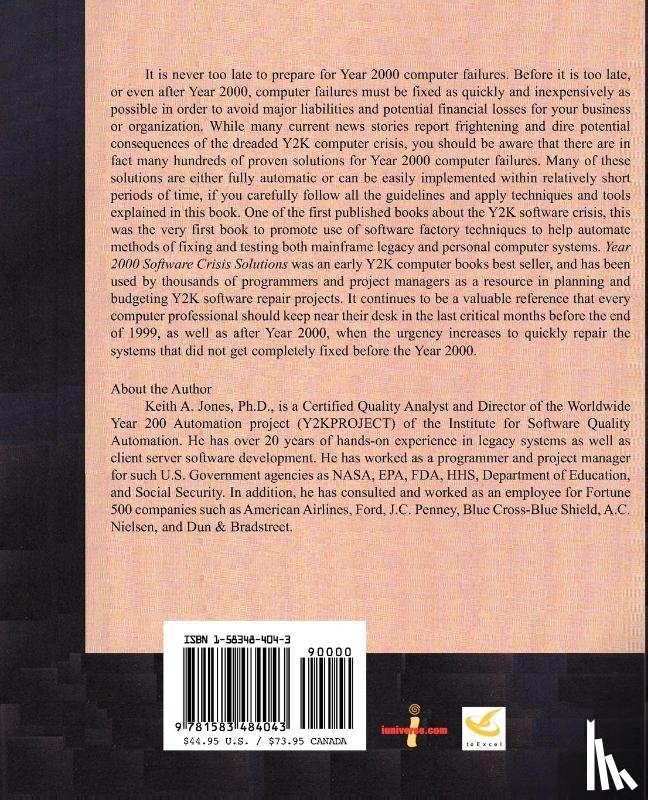 Jones, Keith a - Year 2000 Software Crisis
