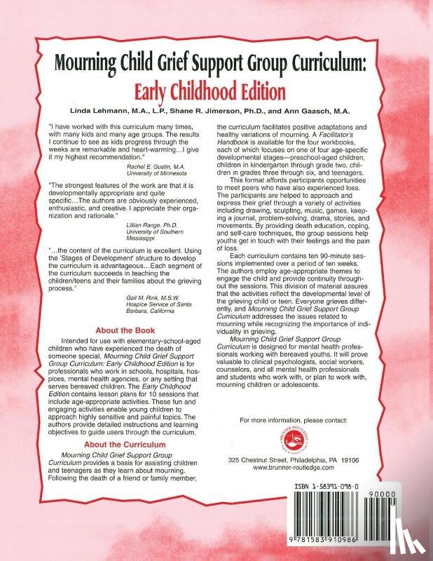 Lehmann, Linda, Jimerson, Shane R., Gaasch, Ann - Mourning Child Grief Support Group Curriculum