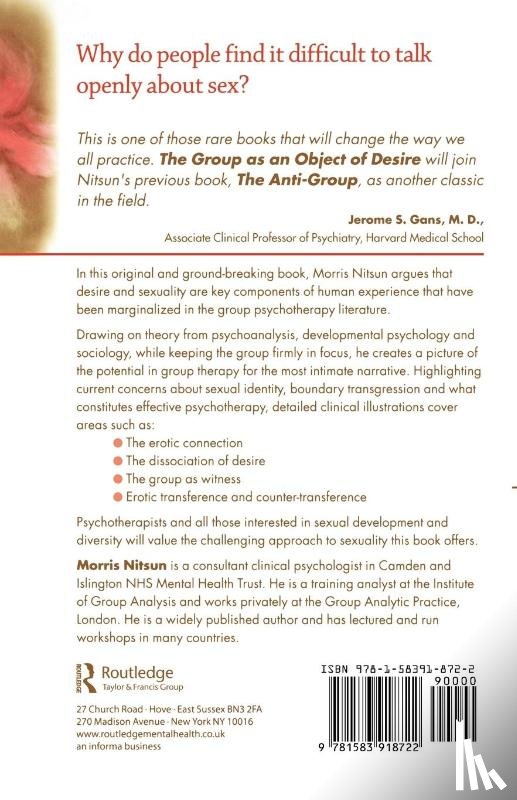 Nitsun, Morris (Consultant psychologist and psychoanalyst - The Group as an Object of Desire