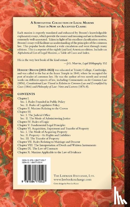 Broom, Herbert - A Selection of Legal Maxims