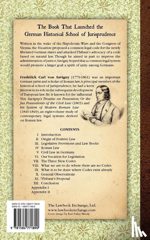 Savigny, Friedrich Karl Von, Von Savigny, Frederick Charles - Of the Vocation of Our Age for Legislation and Jurisprudence