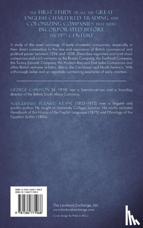 Cawston, George, Keane, A H - The Early Chartered Companies