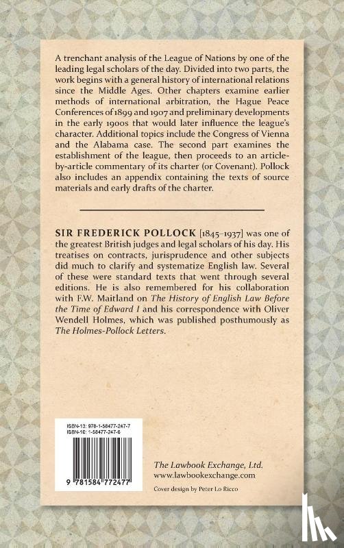 Pollock, Sir Frederick - The League of Nations [1920]