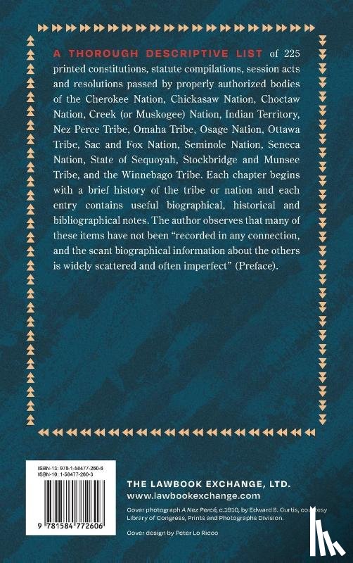 Hargrett, Lester - A Bibliography of the Constitutions and Laws of the American Indians [1947]