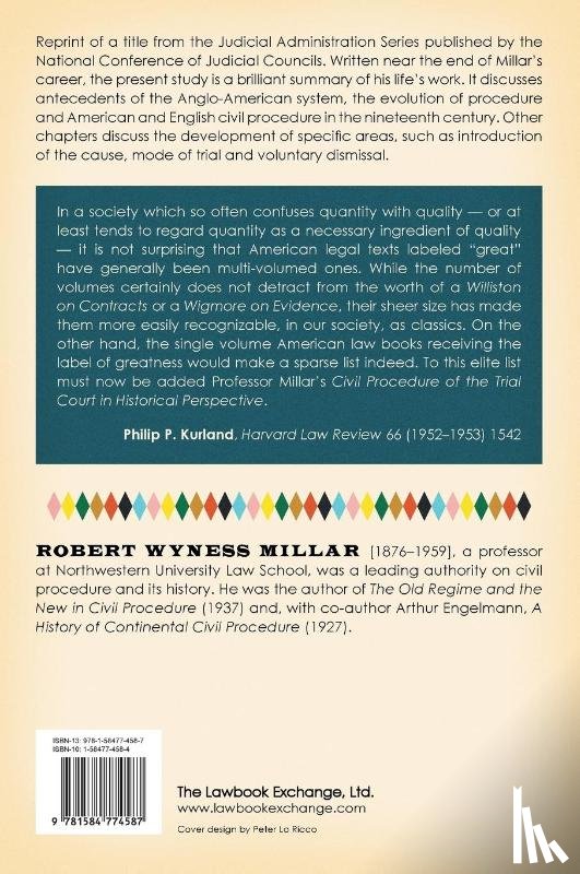 Millar, Robert Wyness - Civil Procedure of the Trial Court in Historical Perspective