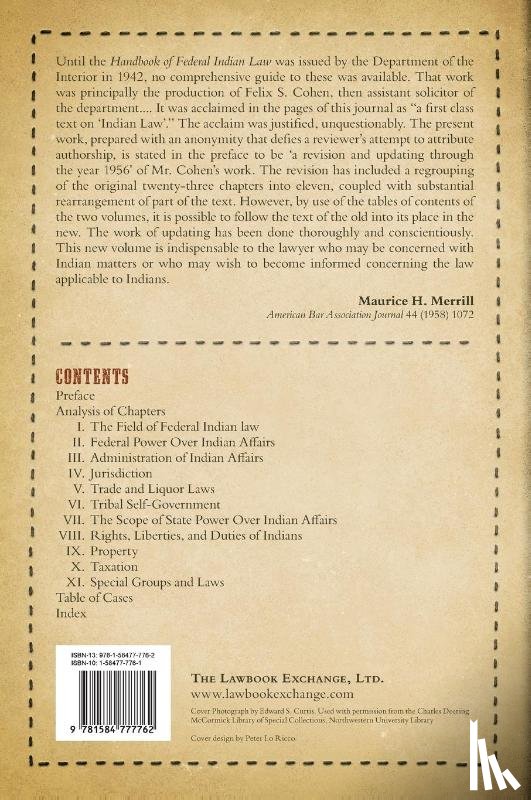Us Department of the Interior - Federal Indian Law (1958)