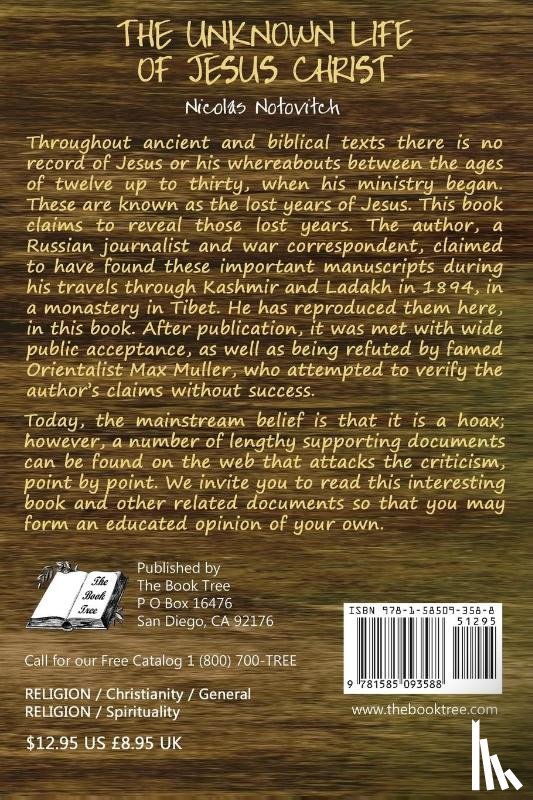 Notovitch, Nicolas - The Unknown Life of Jesus Christ