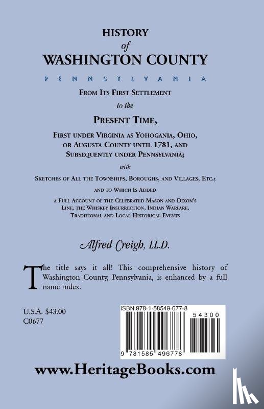 Creigh, Alfred - History of Washington County, [Pennsylvania]