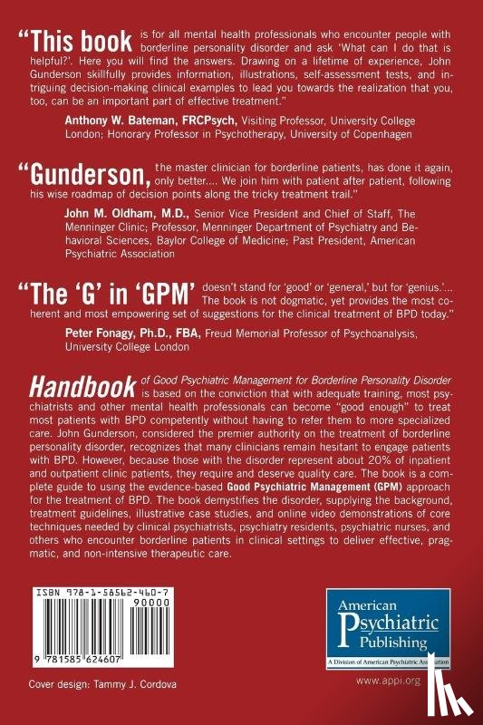 Gunderson, John G. (McLean Hospital) - Handbook of Good Psychiatric Management for Borderline Personality Disorder