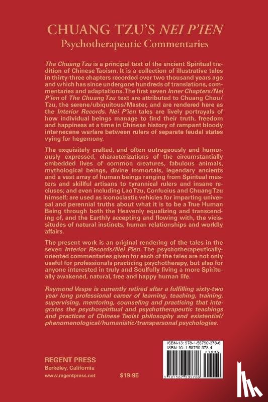 Vespe, Raymond Bart - CHUANG TZU'S NEI P'IEN Psychotherapeutic Commentaries