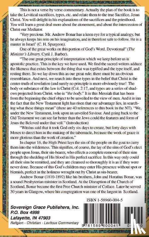 Bonar, Andrew Alexander - Commentary on Leviticus