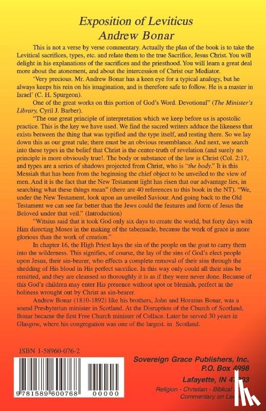 Bonar, Andrew Alexander - Commentary on Leviticus