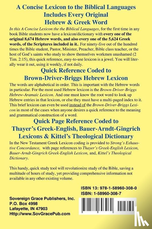 Green, Jay Patrick Sr, Robinson, Maurice Dr - Concise Lexicon to the Biblical Languages