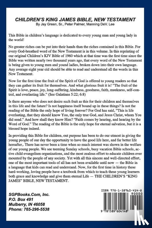 Palmer, Peter - Children's King James Bible, New Testament
