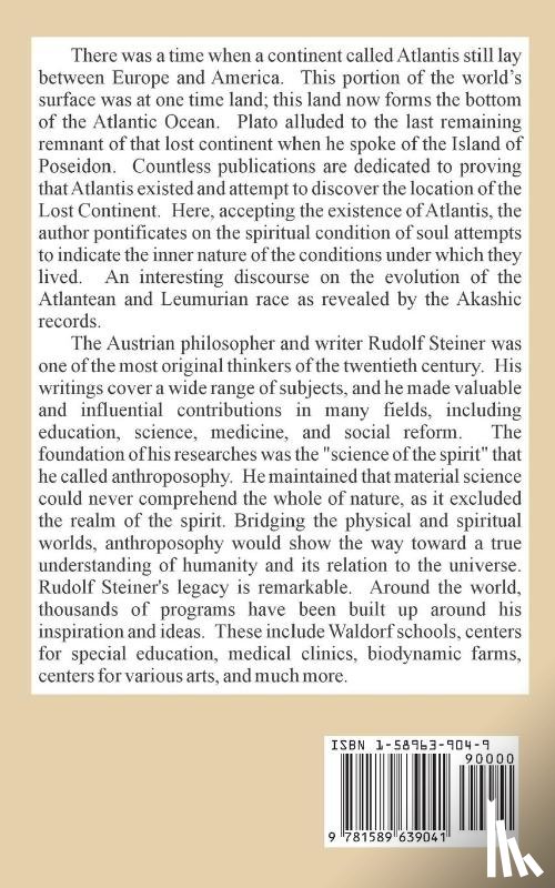 Steiner, Rudolf - Atlantis and Lemuria